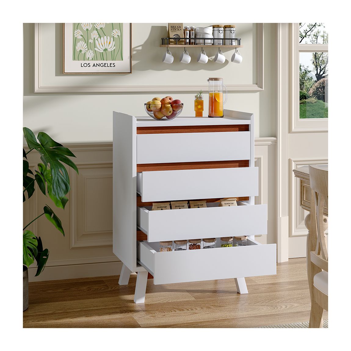 4-Tier Bedroom Chest Storage Cabinet