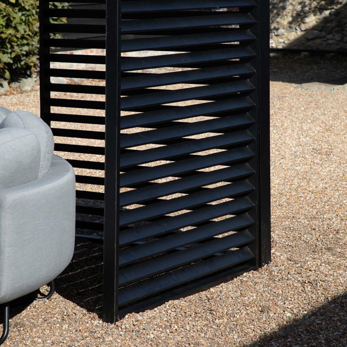 Angles Pergola Louvre Screen Black 1230x2180mm
