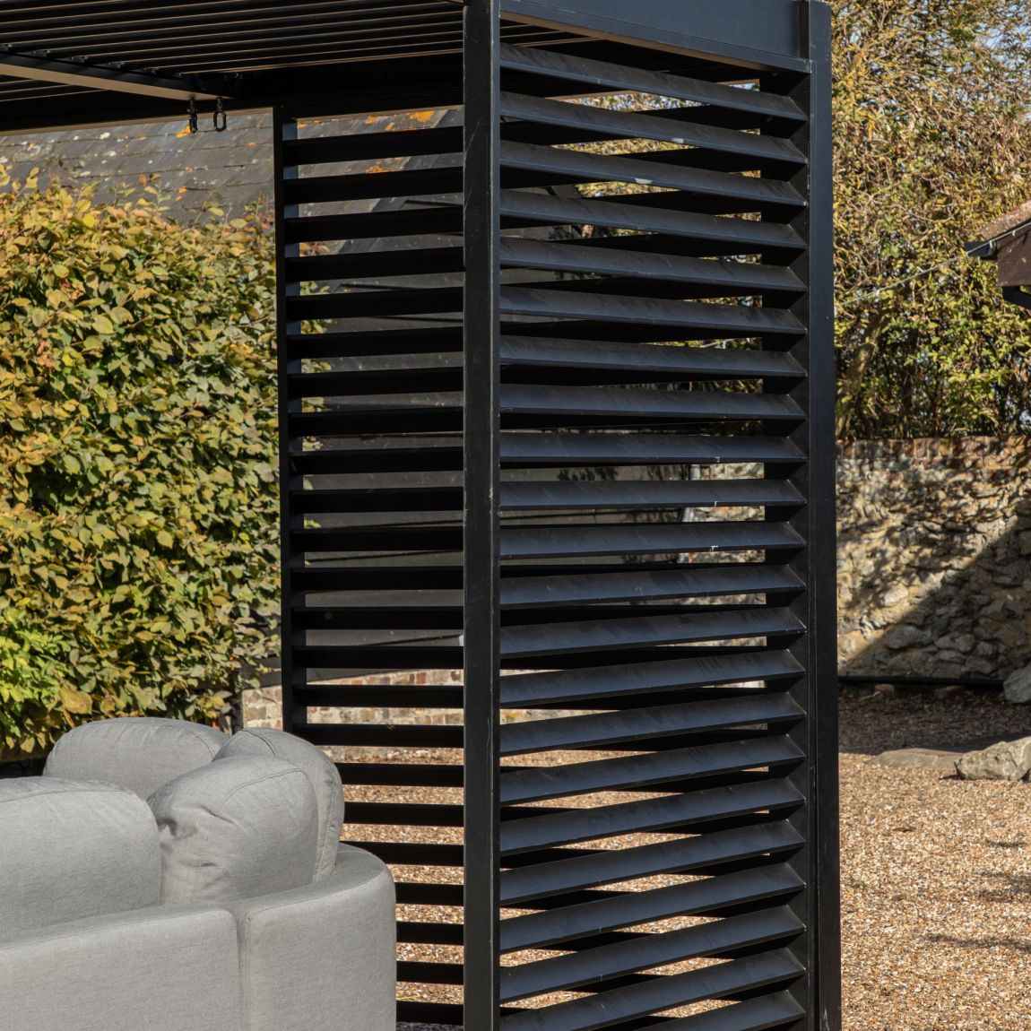 Angles Pergola Louvre Screen Black 1230x2180mm