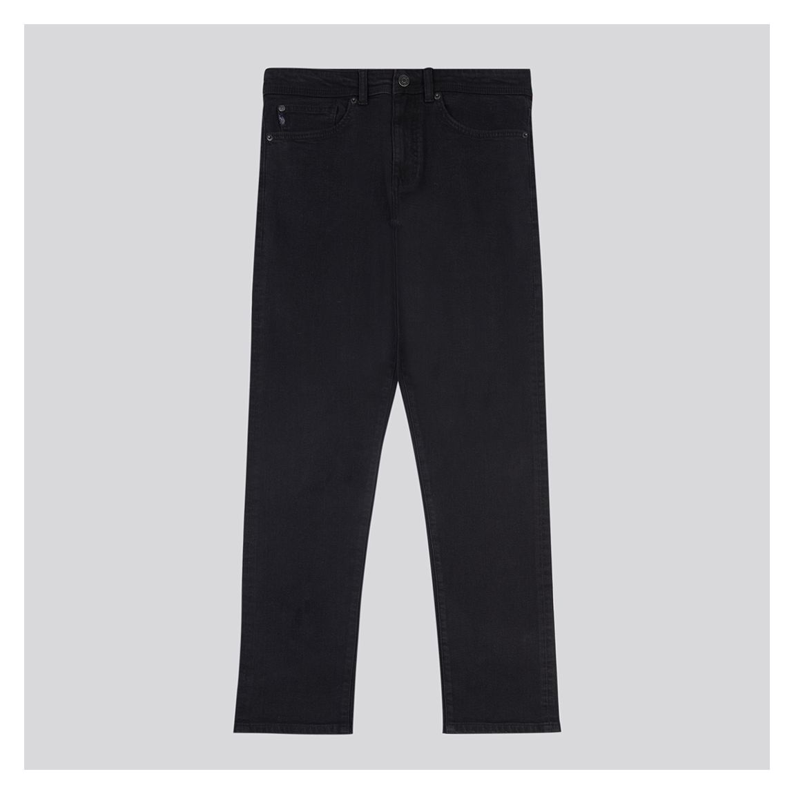 Black Tapered Stretch Jeans