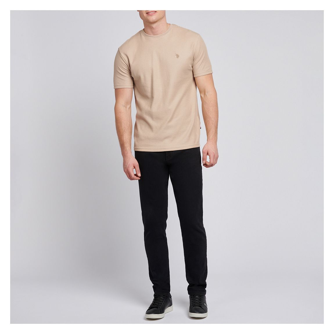 Black Tapered Stretch Jeans
