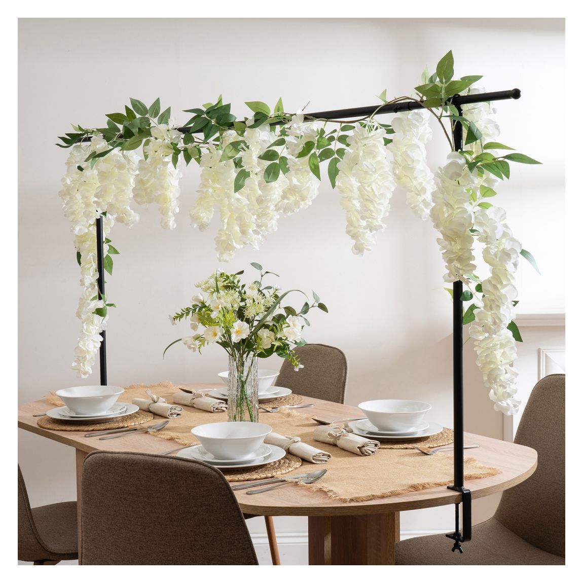 White Premium Wisteria Garland, 170cm