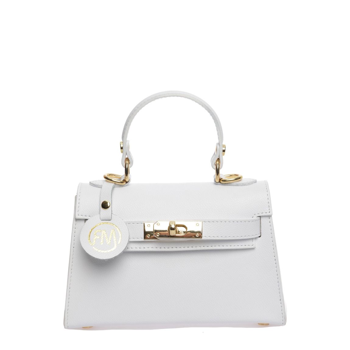 White Leather Crossbody Bag By Roberta M