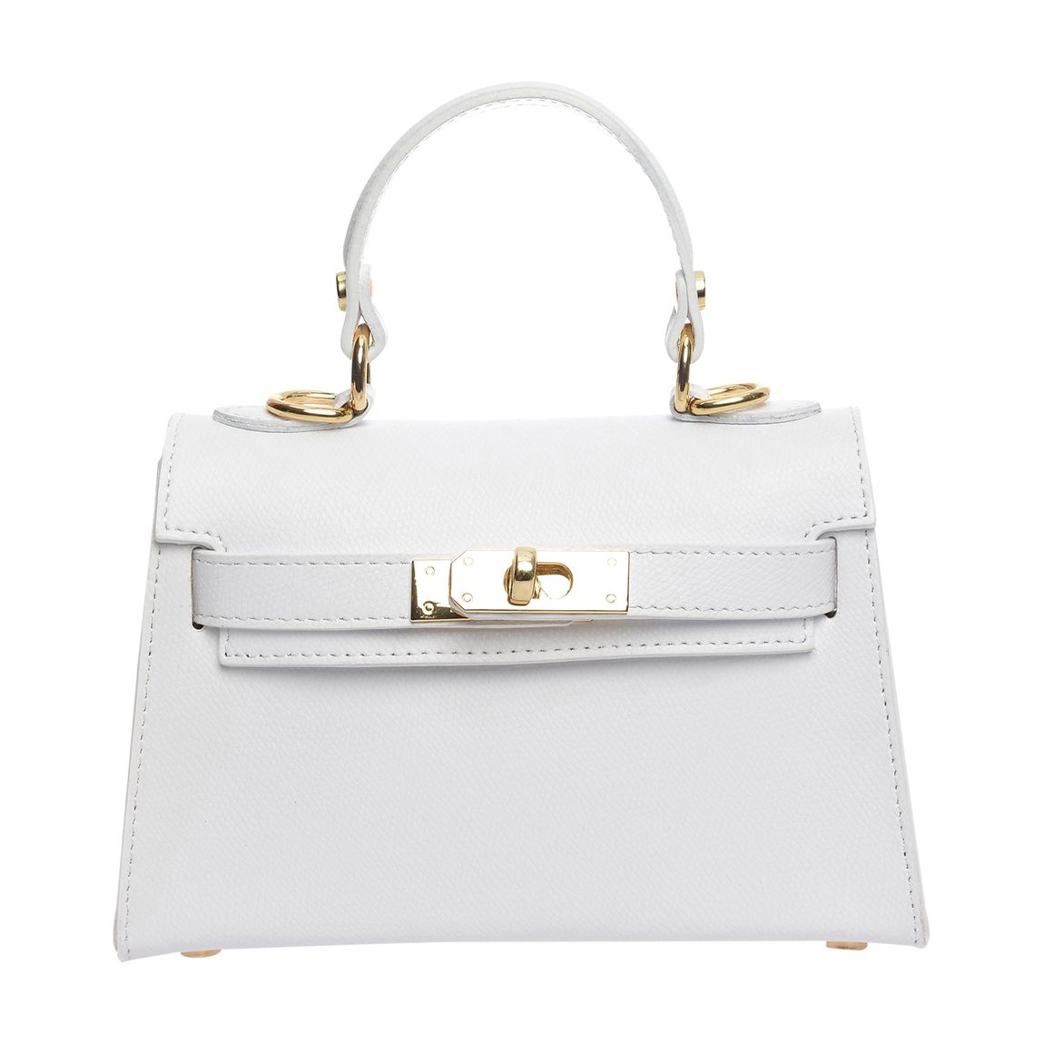 White Leather Crossbody Bag By Roberta M