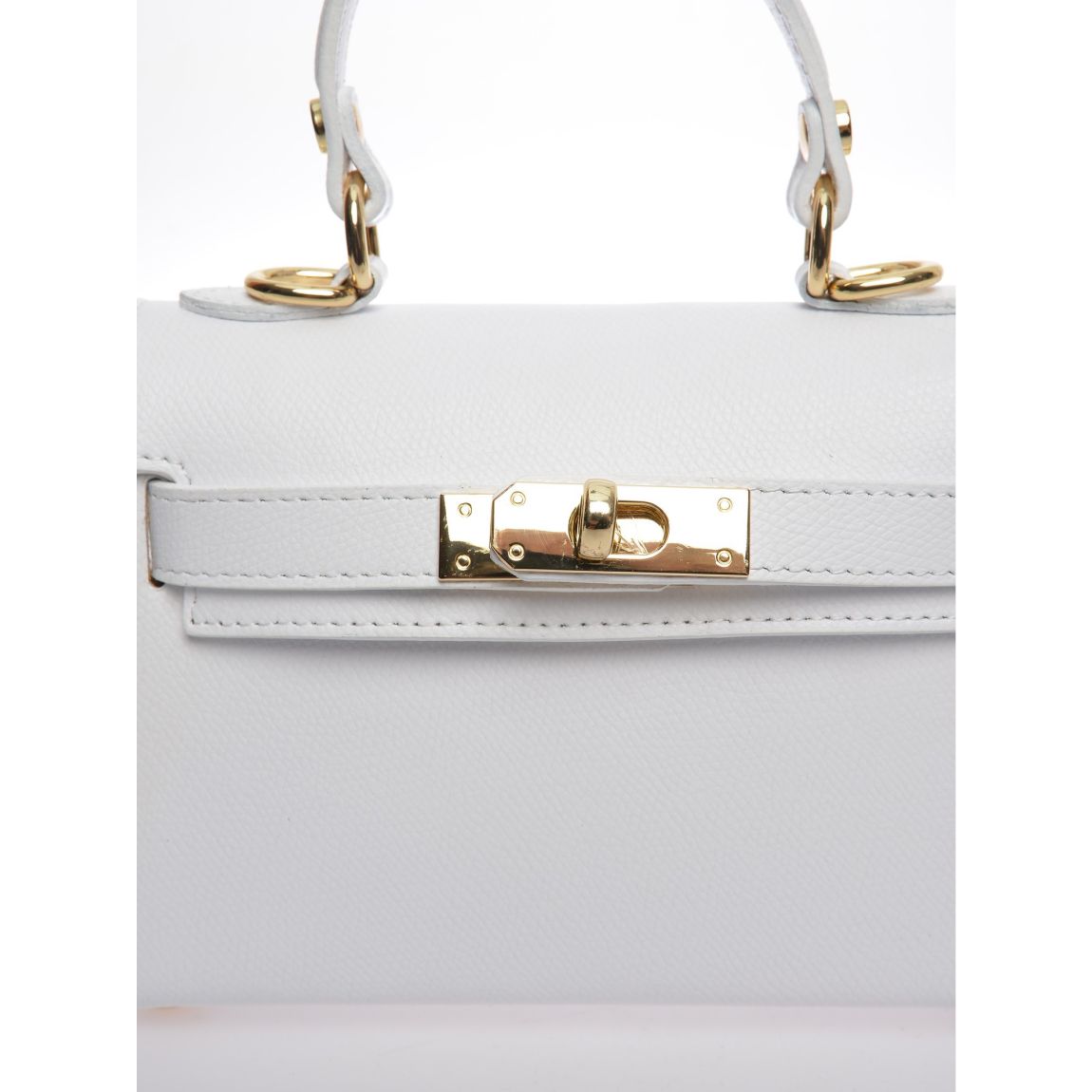 White Leather Crossbody Bag By Roberta M
