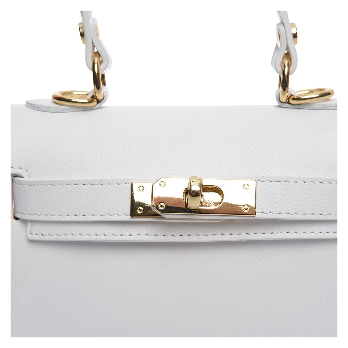 White Leather Crossbody Bag By Roberta M