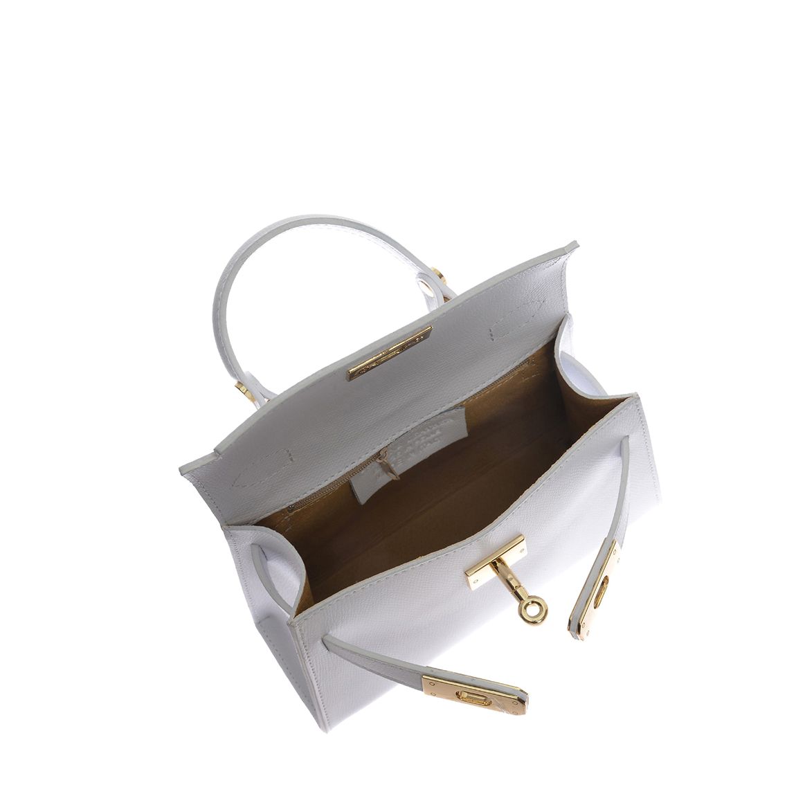 White Leather Crossbody Bag By Roberta M
