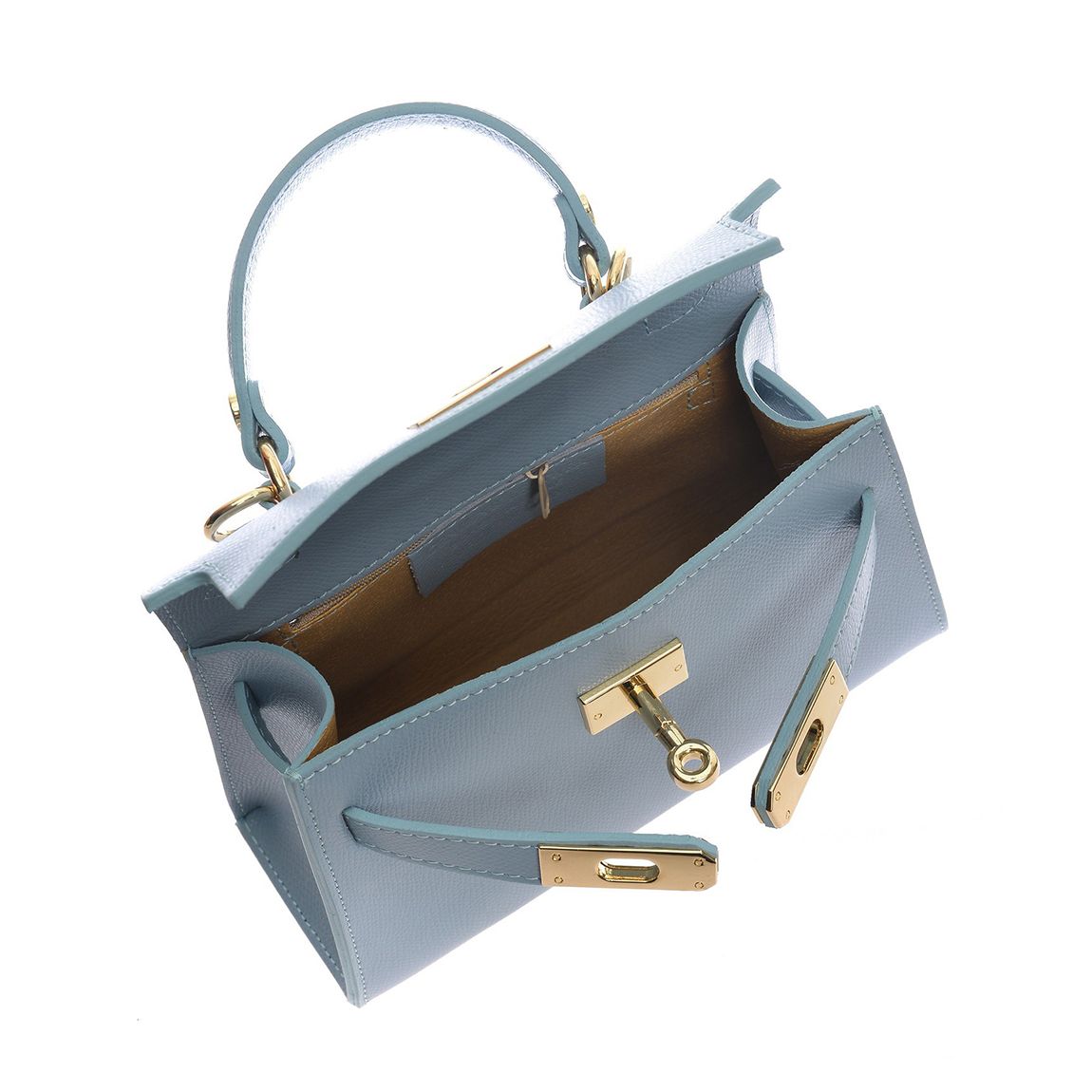 Blue Leather Crossbody Bag By Roberta M