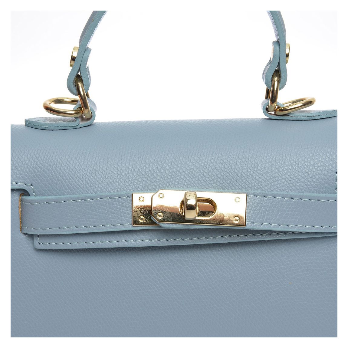 Blue Leather Crossbody Bag By Roberta M