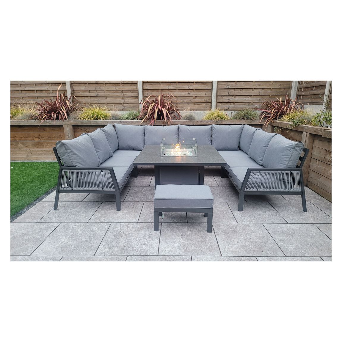 Bettina luxury U shape firepit table set