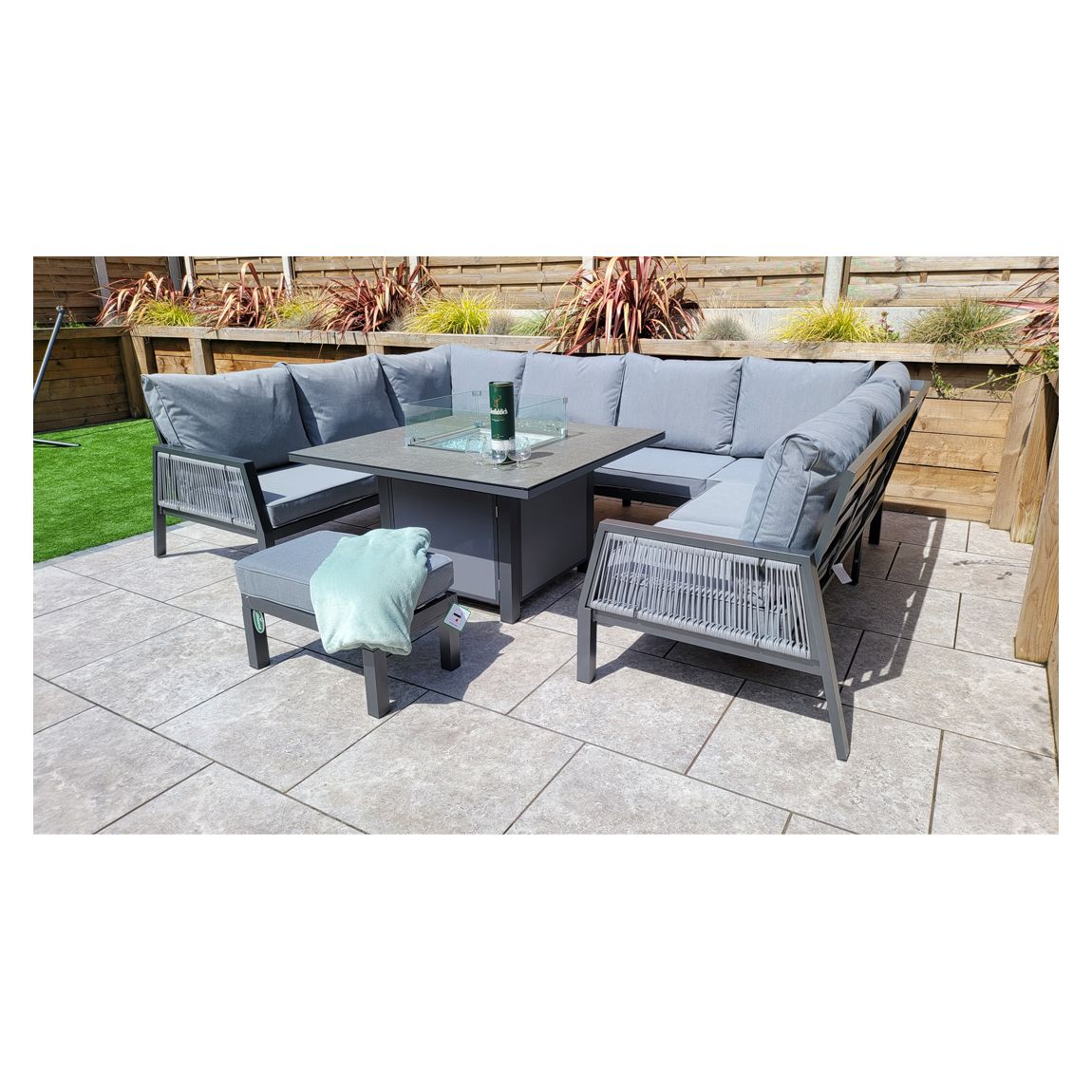 Bettina luxury U shape firepit table set