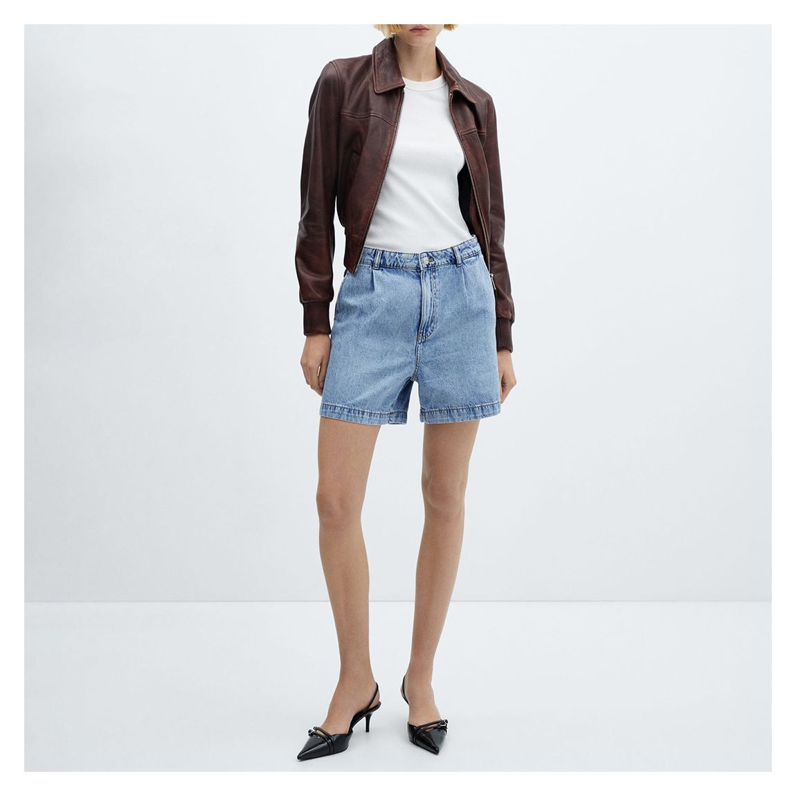 Medium Blue Slouchy Denim Shorts