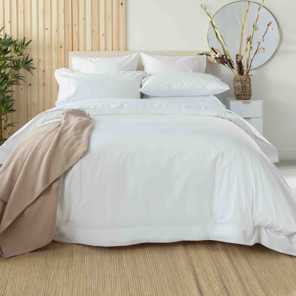 Belledorm Egyptian Cotton 400 Thread Count Oxford Duvet Cover,Double White
