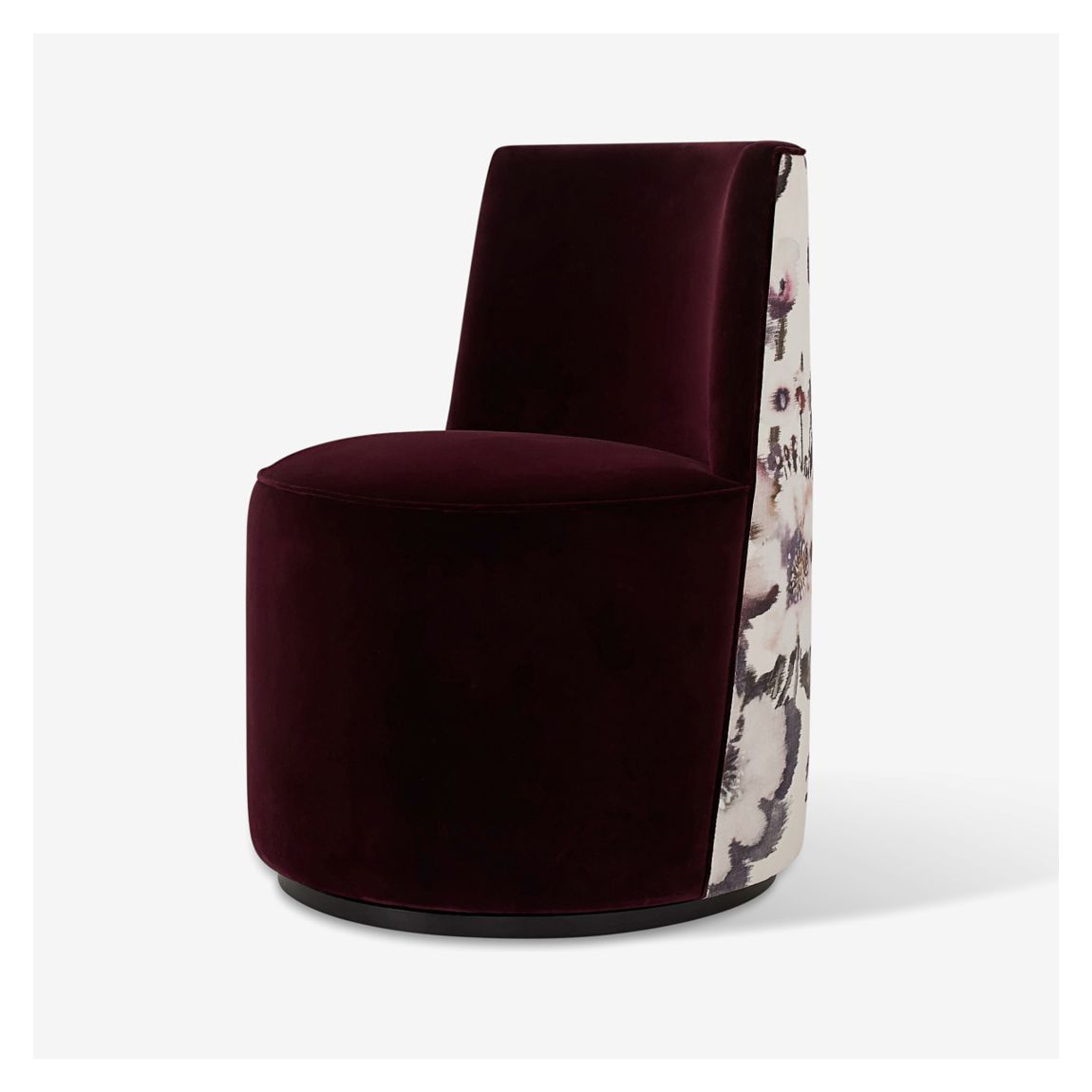 Brooke Swivel Base Accent Chair in Ombra Granata Velvet & Malvasia Morandi