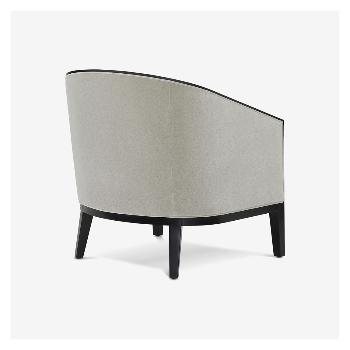 Charlotte Tub Chair in Dove Grey Velour & Ebony Light Finish