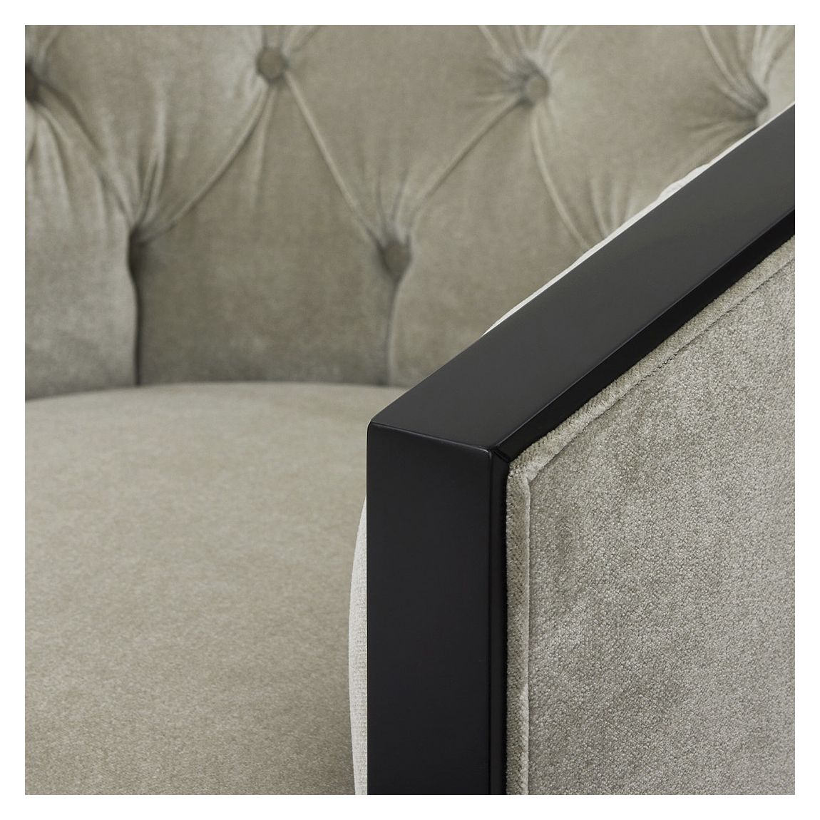 Charlotte Tub Chair in Dove Grey Velour & Ebony Light Finish