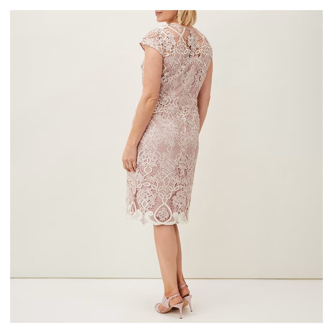 Pale Pink Frances Lace Fitted Mini Dress