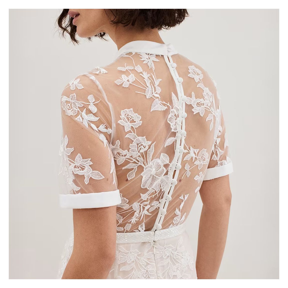 White Poppy Embroidered Bridal Dress 