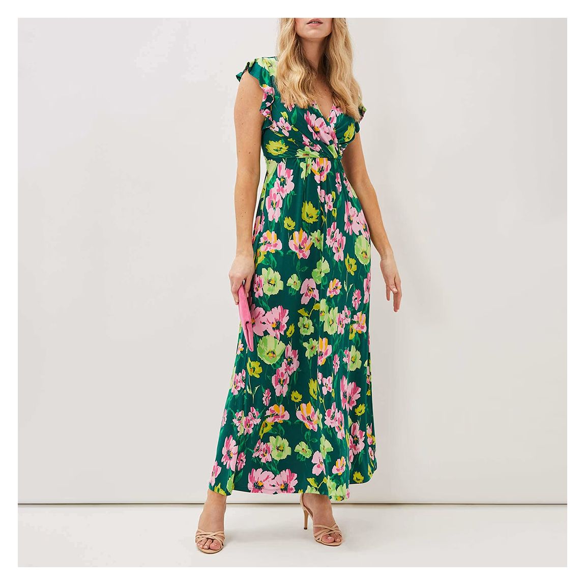 Green Effie Floral Maxi Dress