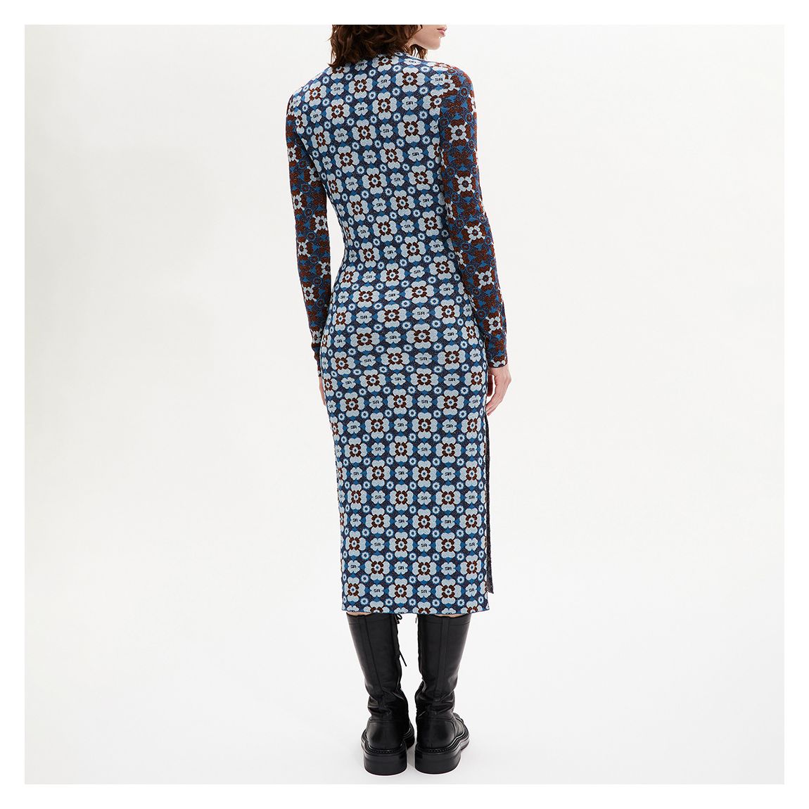 Blue Floral Bodycon Dress
