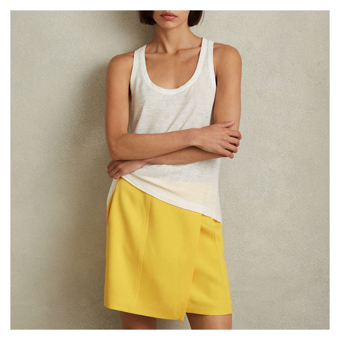 【海外限定】REISSスカート☆Yellow Cleo Cross-Over Mini Skirt 海外限定】REISSスカート☆Yellow Cleo Cross-Over Mini Skirt