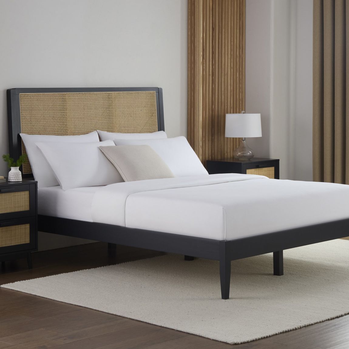 Bali Rattan Bed Frame - Black - King