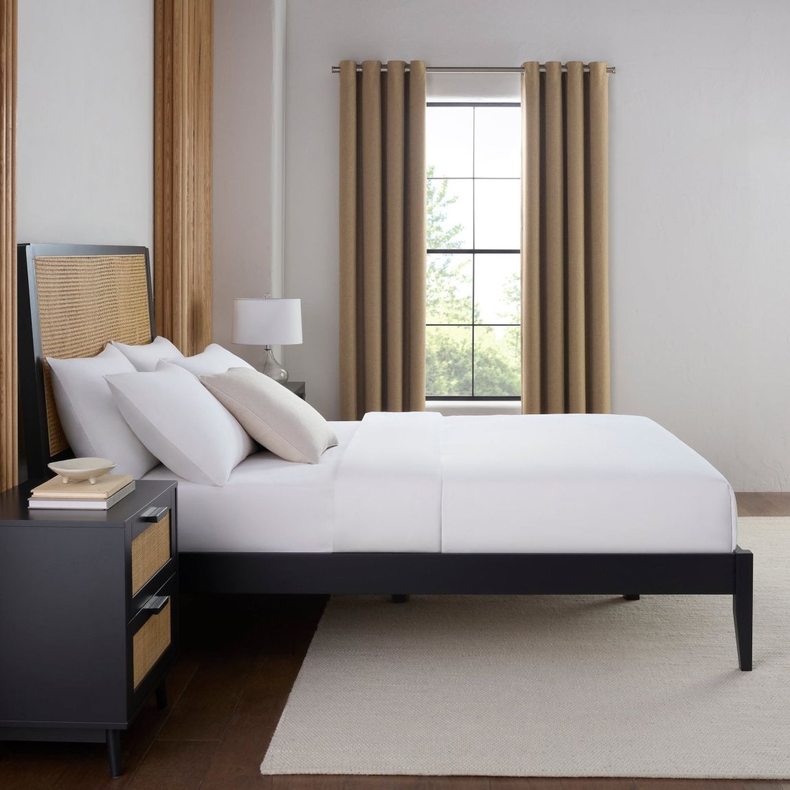 Bali Rattan Bed Frame - Black - King