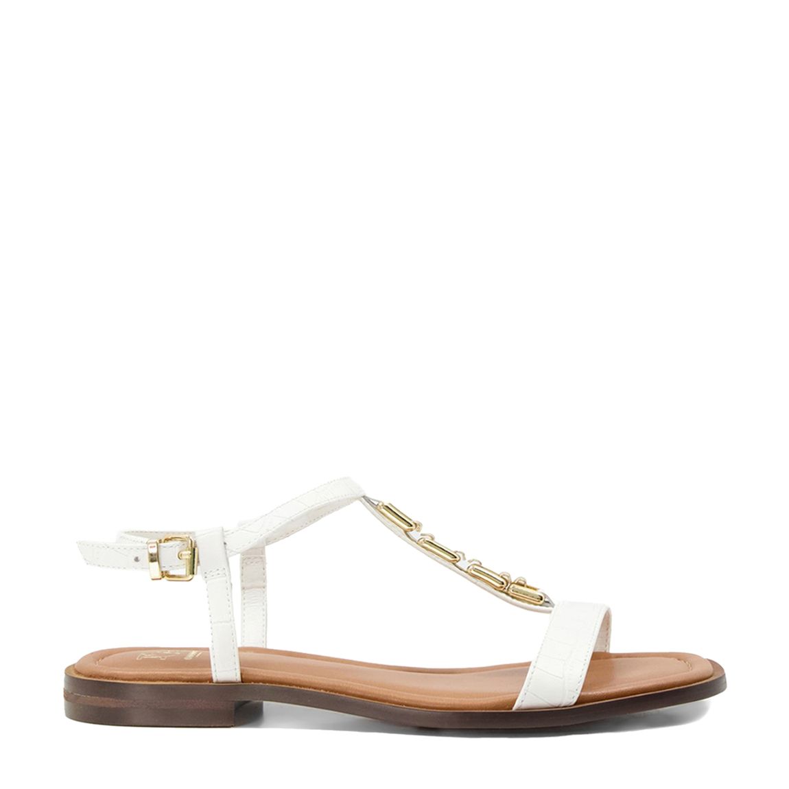 Women's White Lotty Flat Sandals