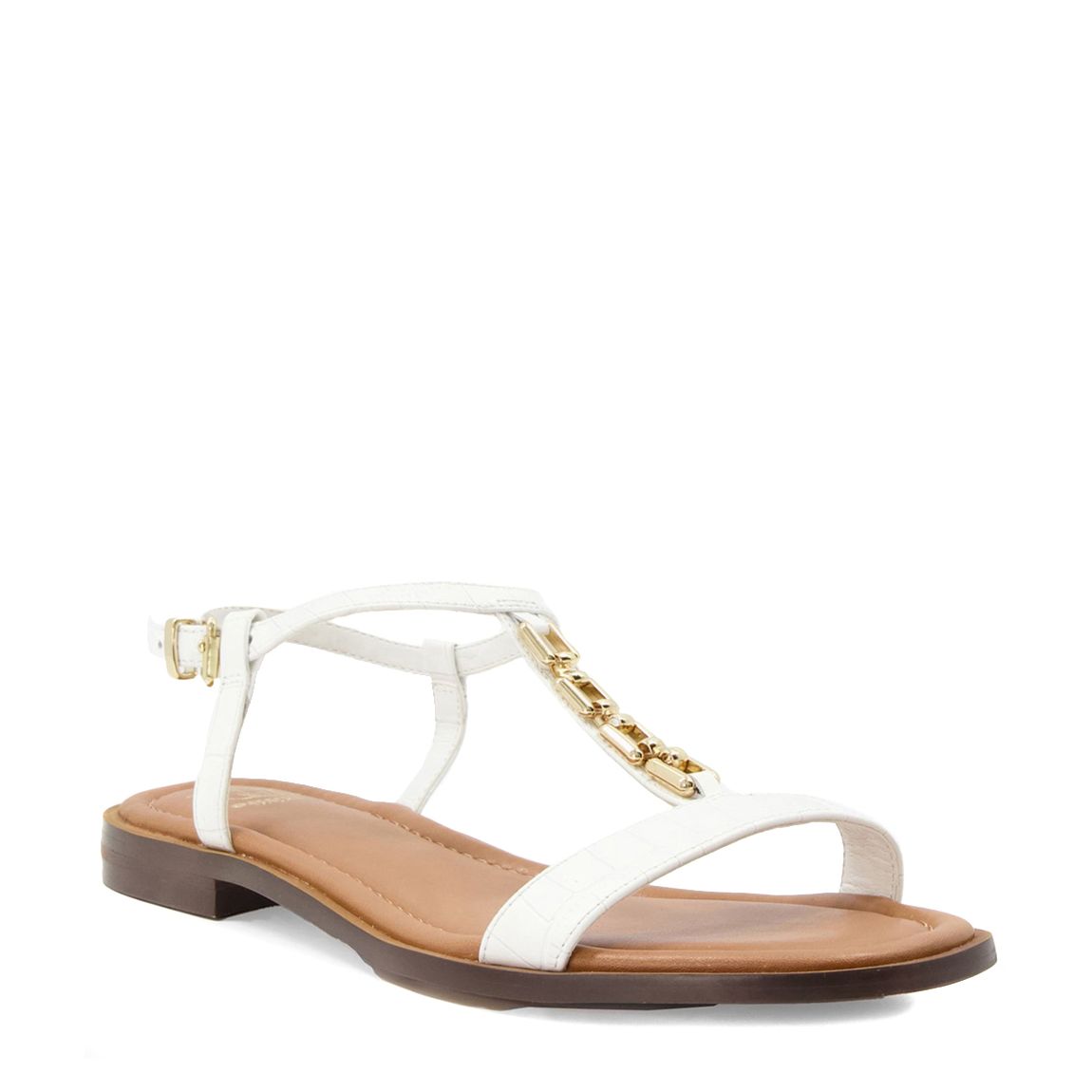 Women's White Lotty Flat Sandals