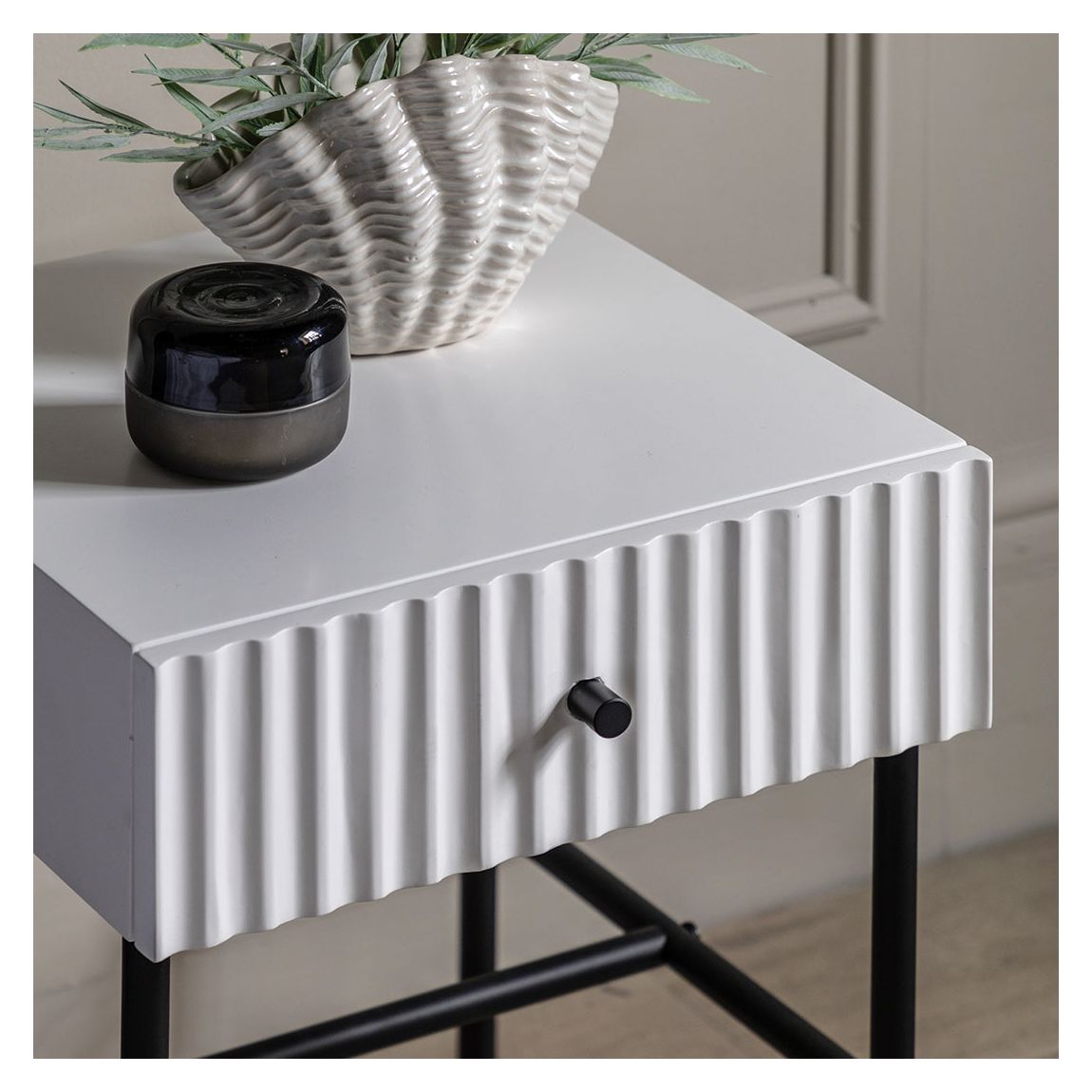 Elbury 1 Drawer Bedside White 400x400x500mm