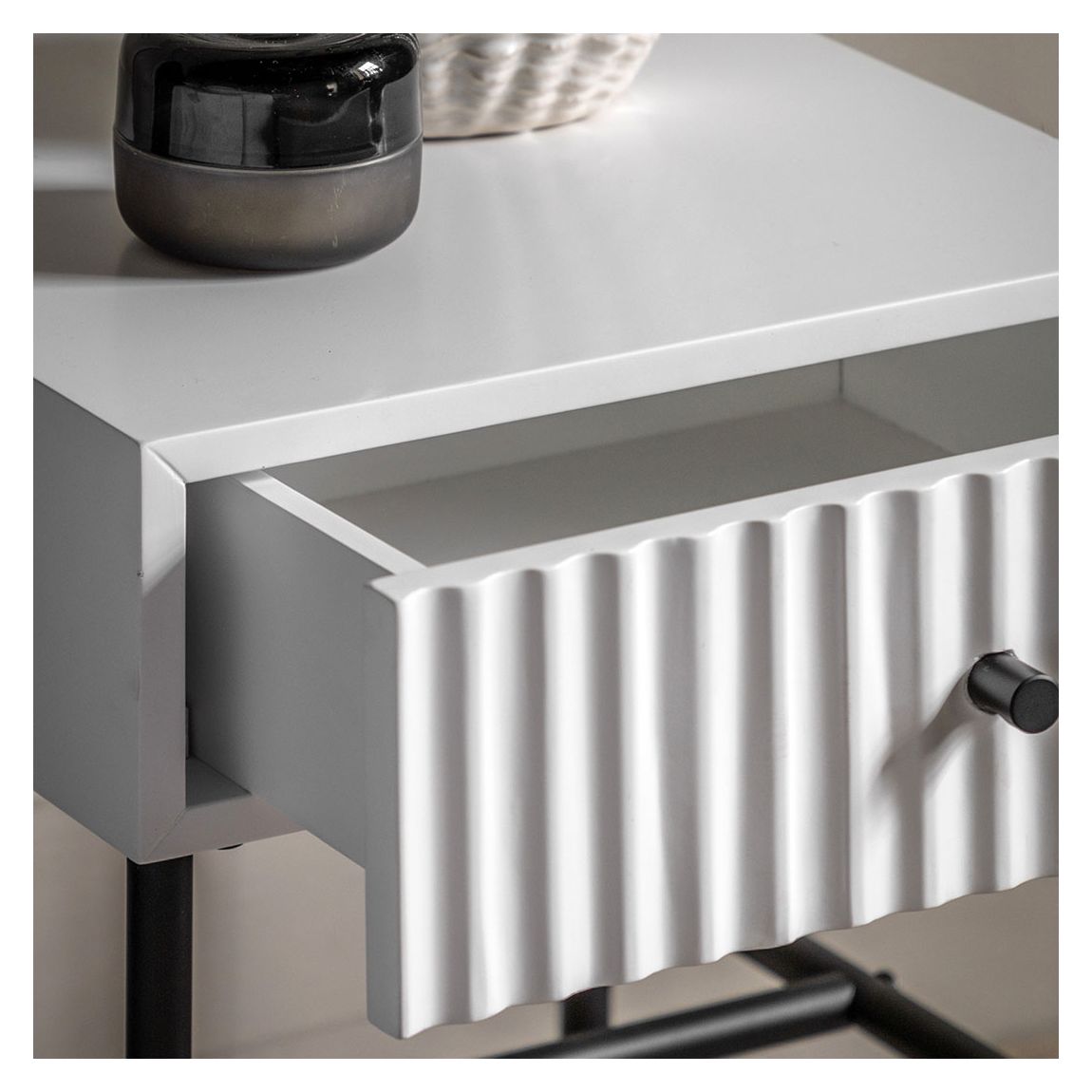 Elbury 1 Drawer Bedside White 400x400x500mm