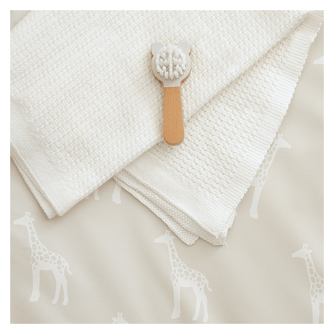 Luxury Organic Cotton Knit Baby Blanket – Oat Milk