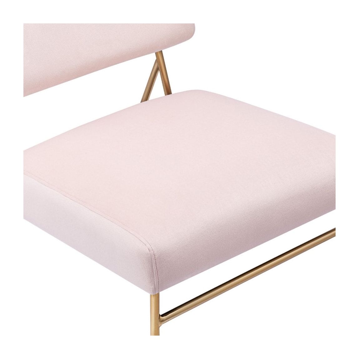Holly Accent Chair, Light Pink Velvet & Brass