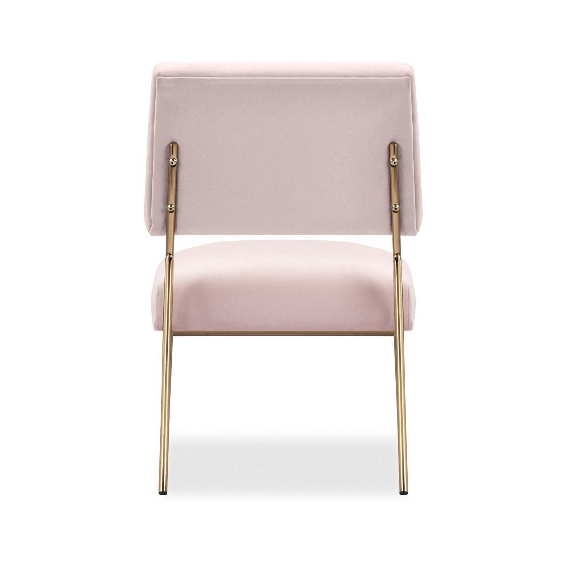 Holly Accent Chair, Light Pink Velvet & Brass