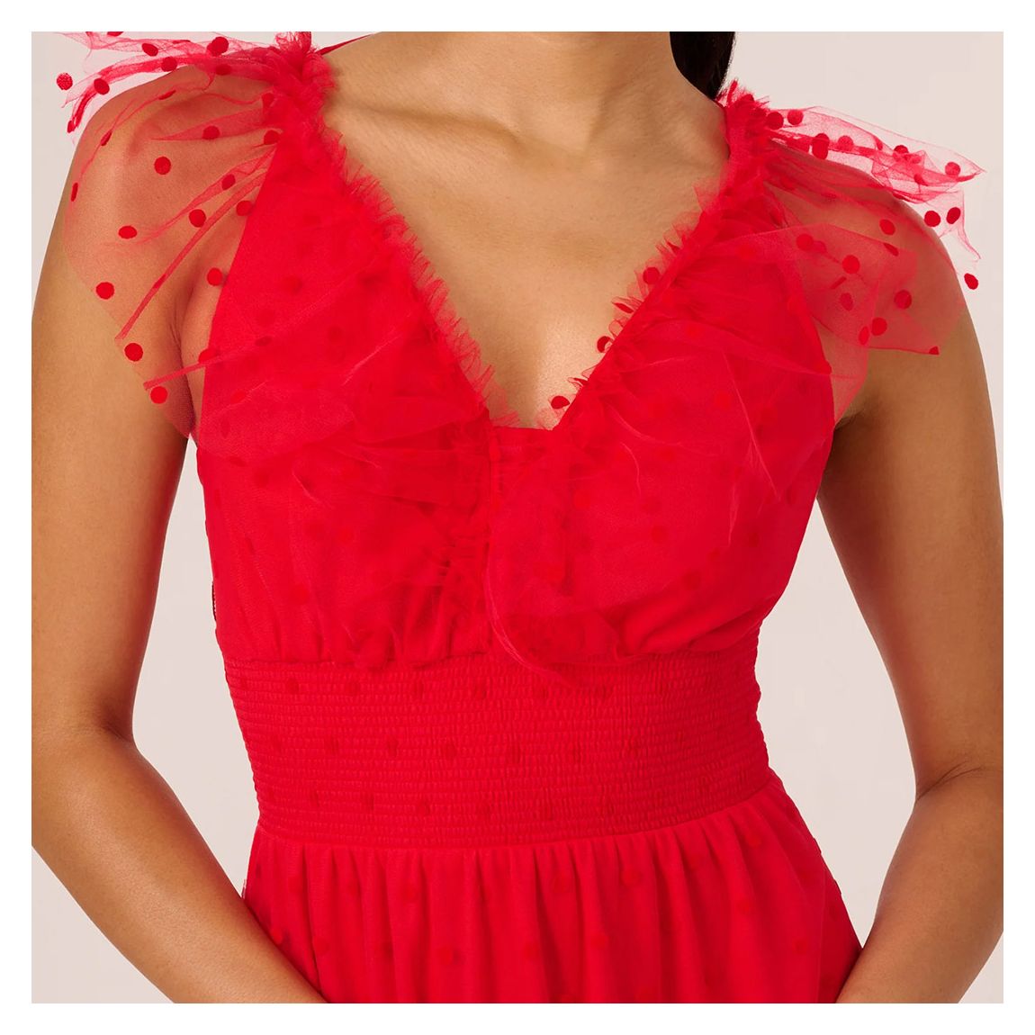 Scarlet Polka Dot Midaxi Dress