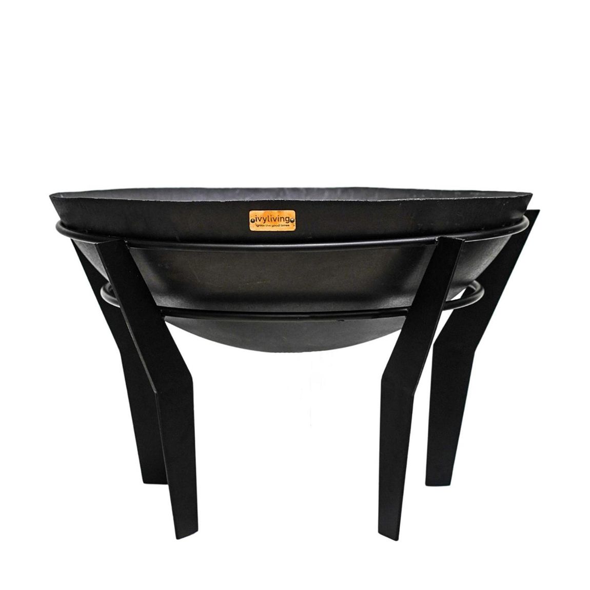 Metal Kendal Fire Pit on Stand in Black, H44.5Cm W77Cm