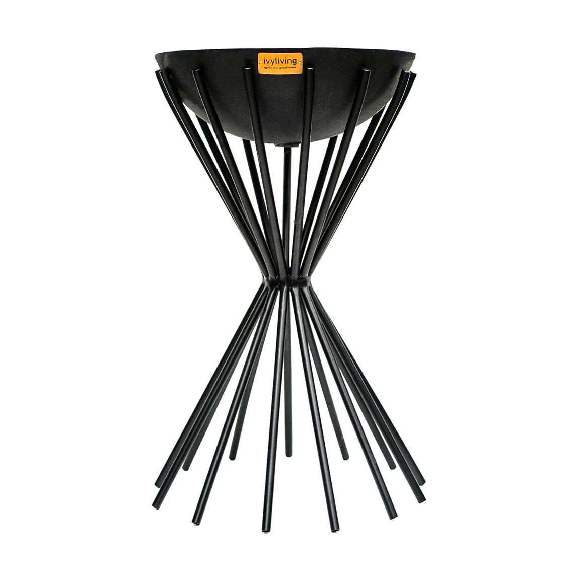 Tall Metal Dakota Fire Pit in Black, H65Cm W38Cm