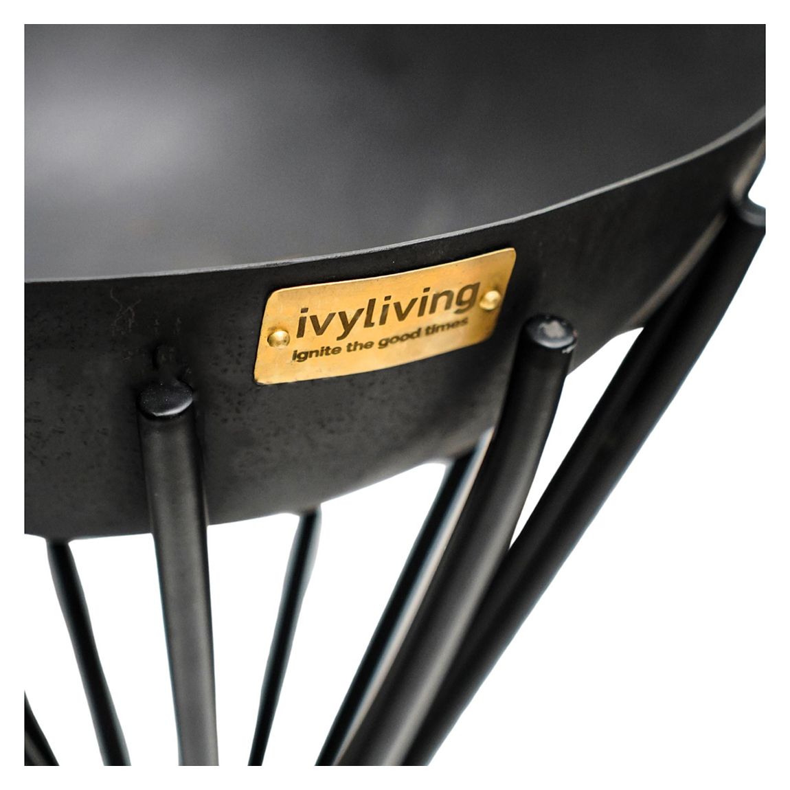 Tall Metal Dakota Fire Pit in Black, H65Cm W38Cm