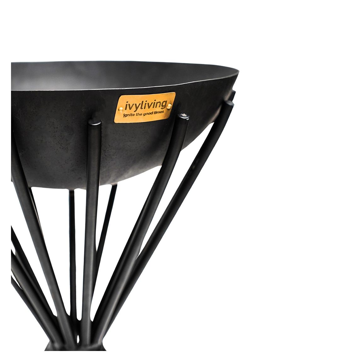 Tall Metal Dakota Fire Pit in Black, H65Cm W38Cm