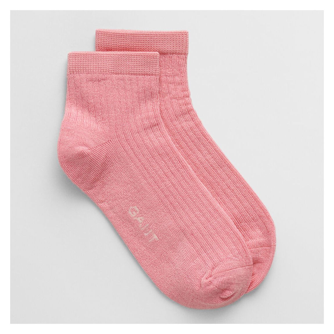 Peachy Pink Lyocell Rib Ankle Socks
