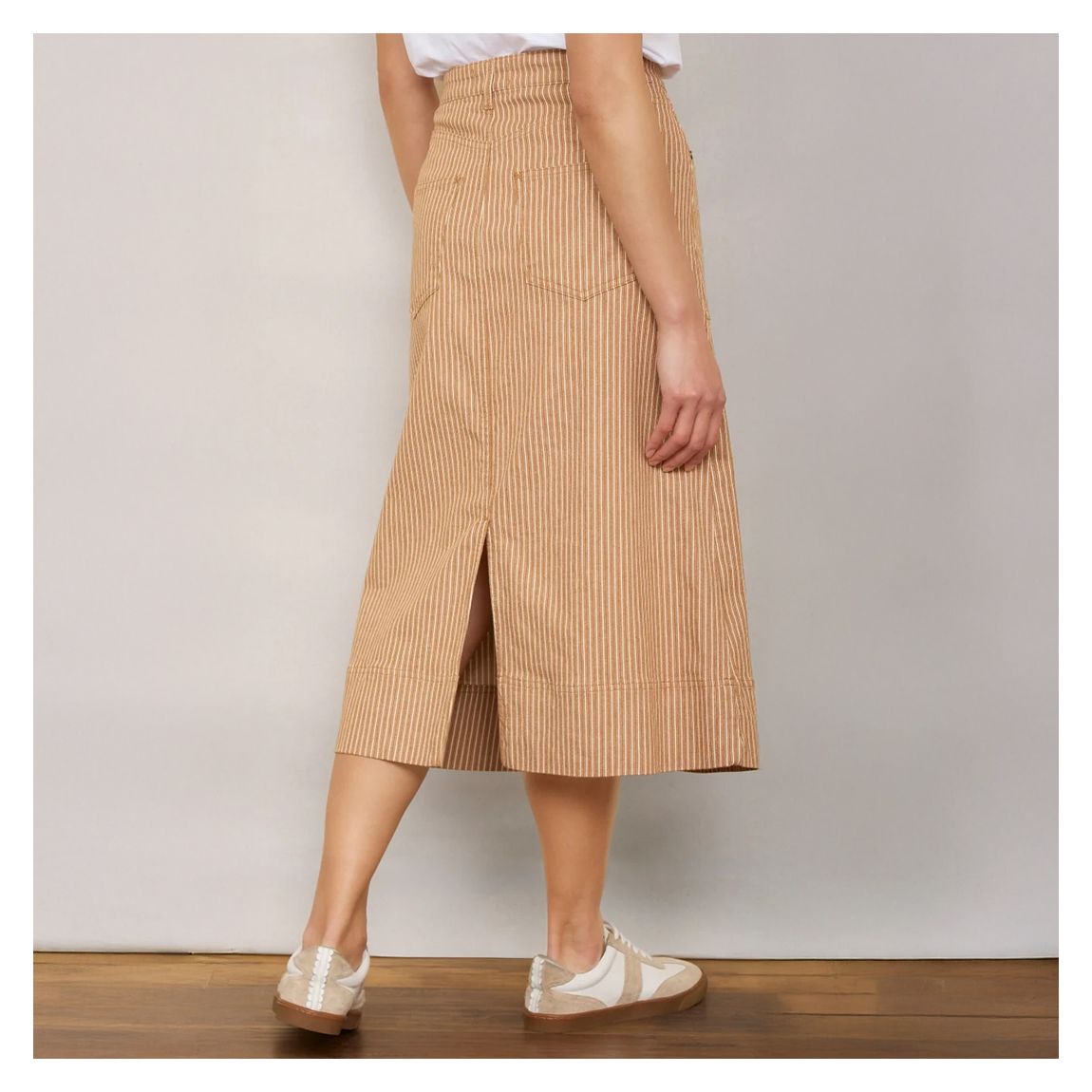 Tan Stripe Print Rosalie Skirt