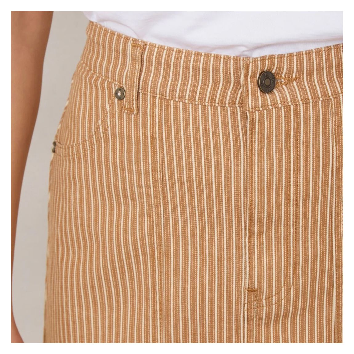 Tan Stripe Print Rosalie Skirt