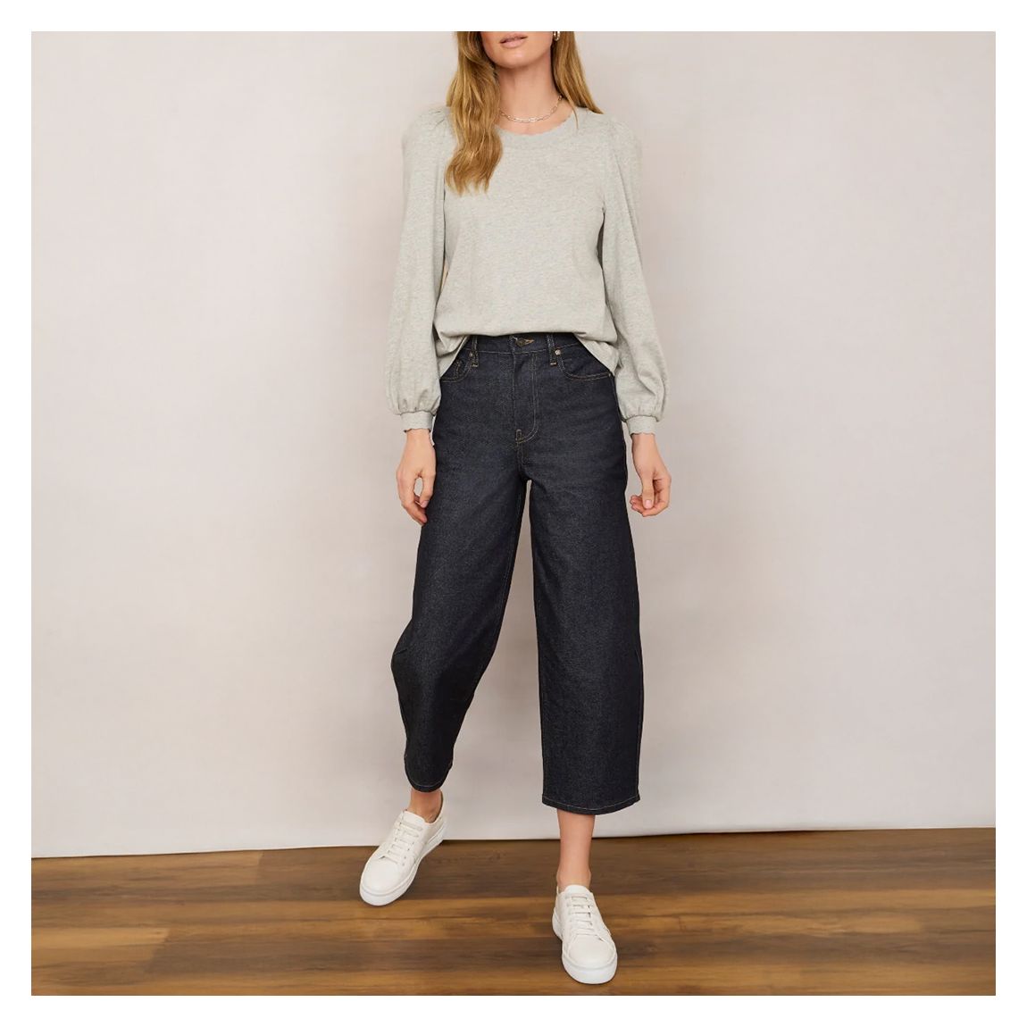 Grey Marl Stephanie Crew Top