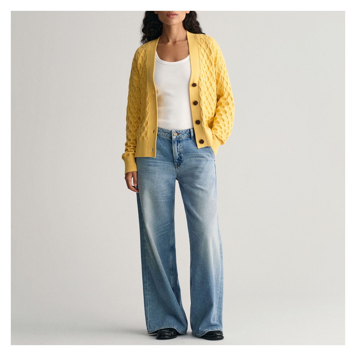 Sunflower Yellow Textured Knit Cardigan