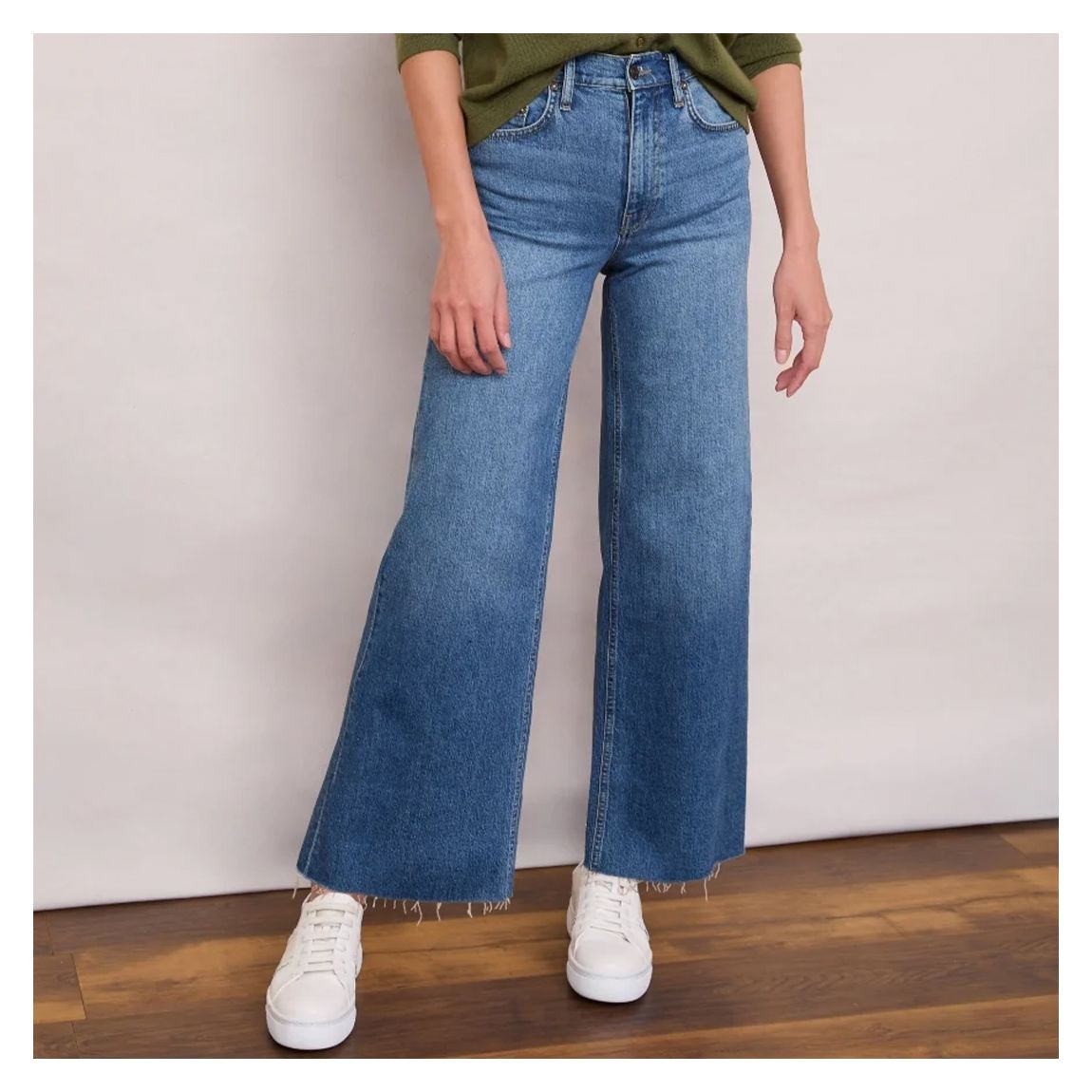 Mid Blue Grace Wide Leg Jean