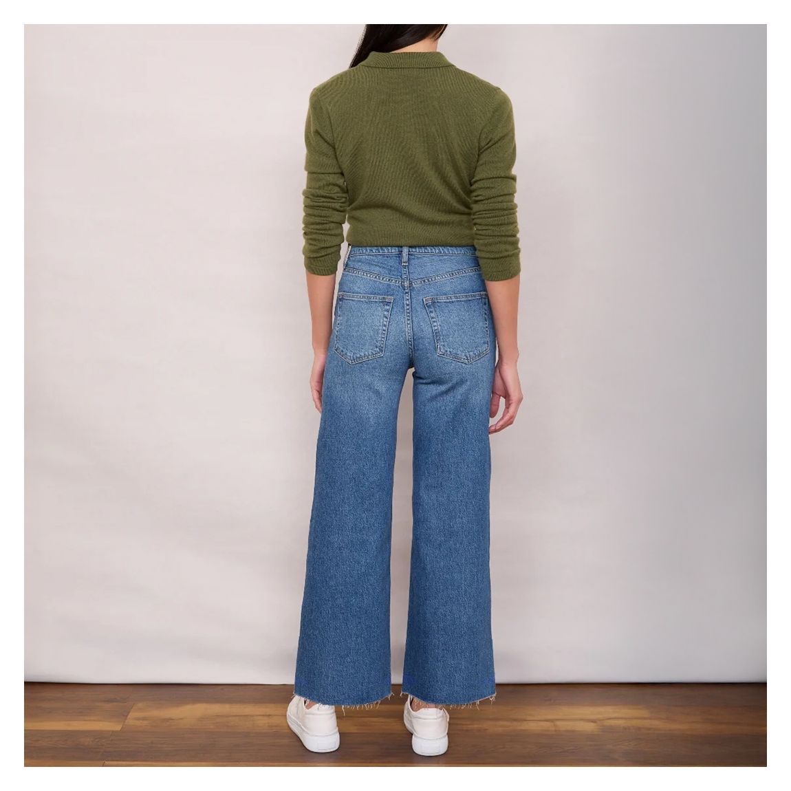 Mid Blue Grace Wide Leg Jean