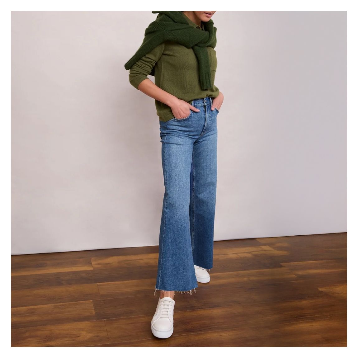 Mid Blue Grace Wide Leg Jean