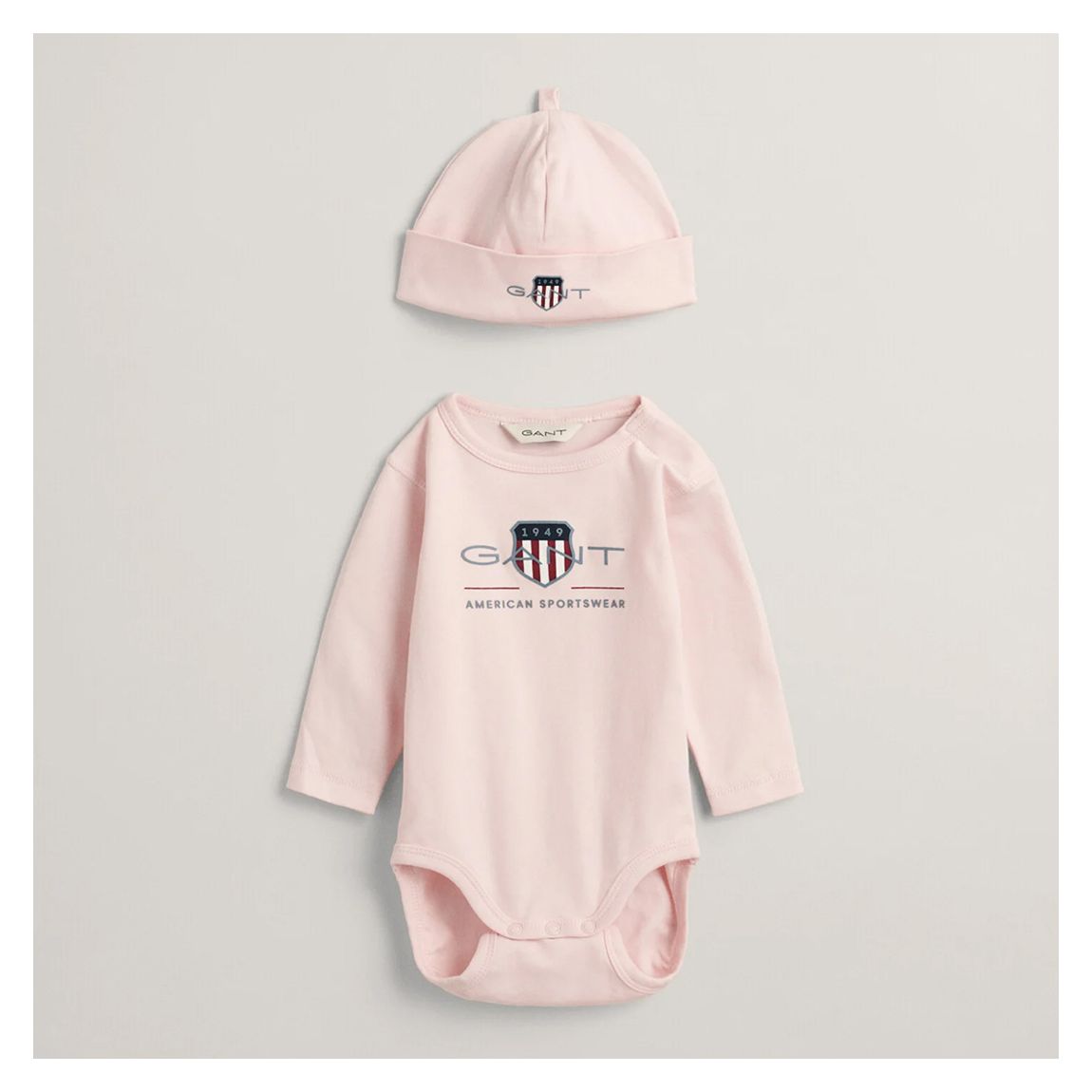 Baby Pink Archive Shield Bodysuit & Beanie