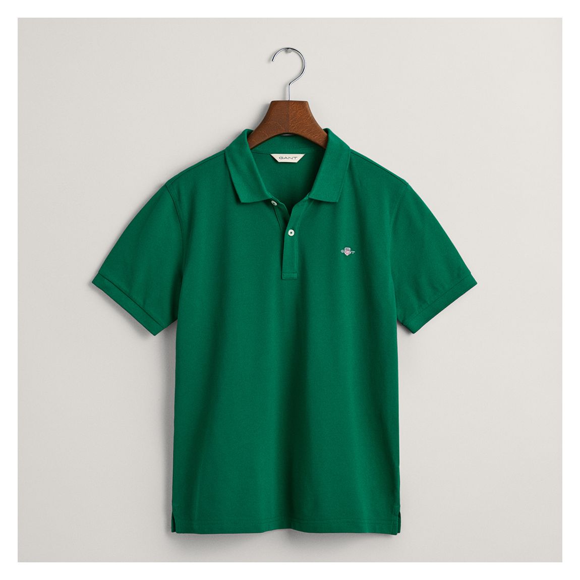 Forest Green Shield Short Sleeve Pique Polo
