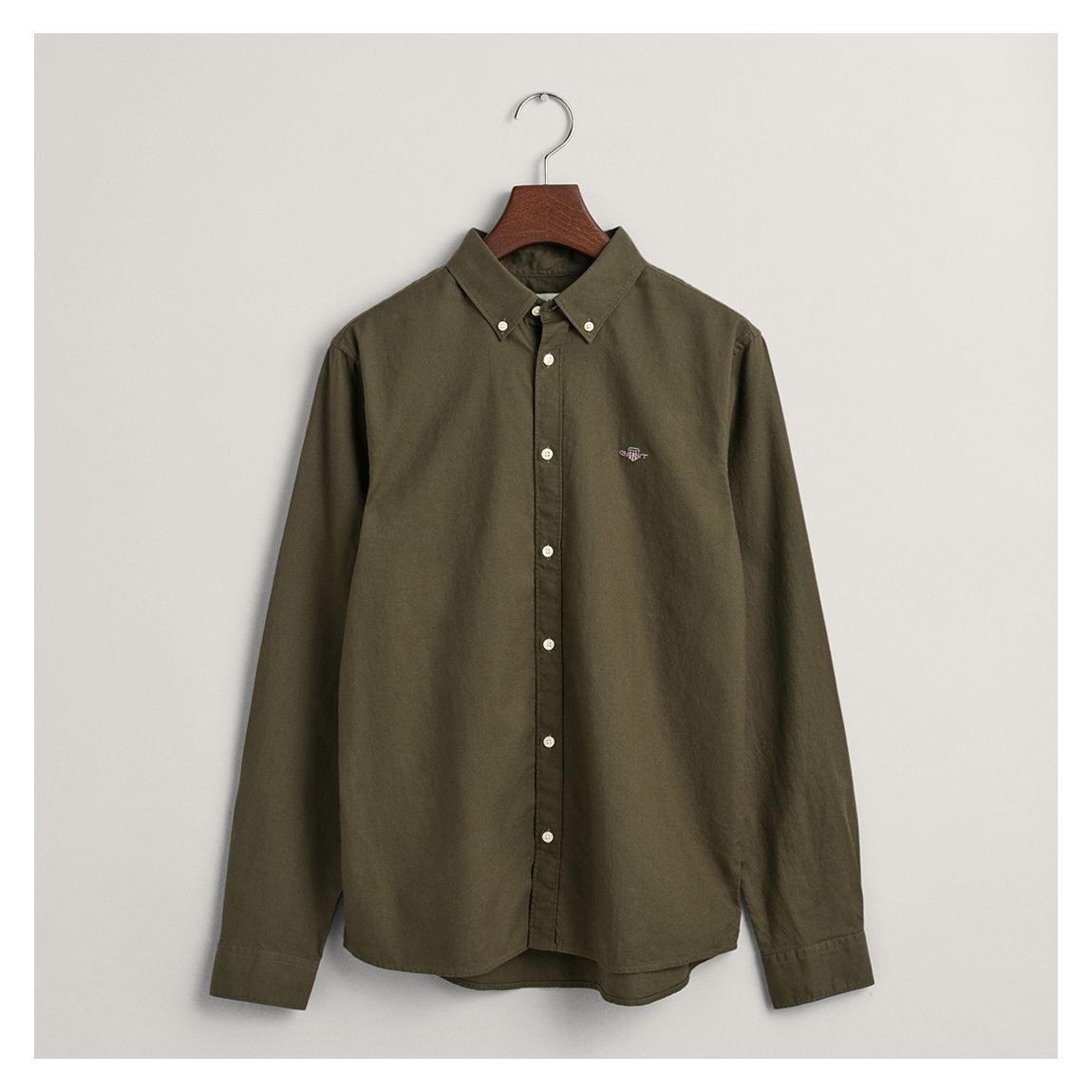 Dark Khaki Shield Oxford Shirt